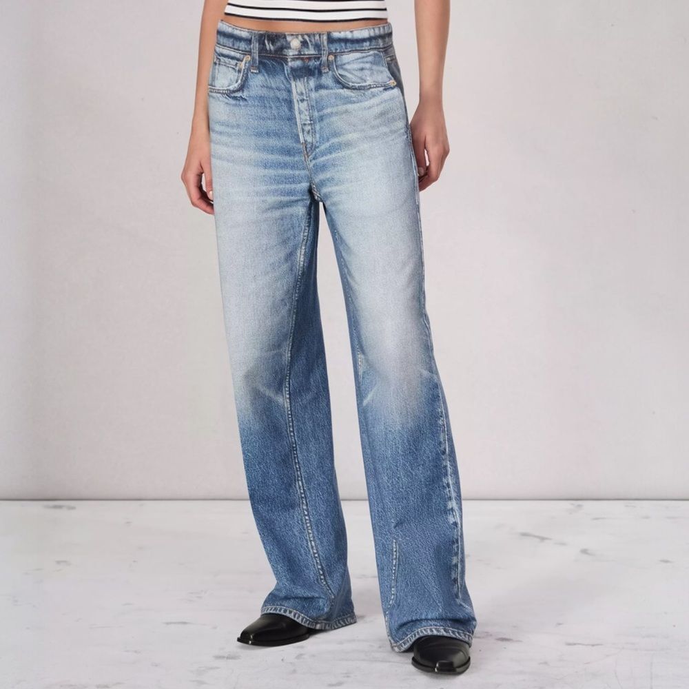 Mila Rosabella Sweatpant Jeans Size XS Wide Leg Acid Wash Stretch Printed Denim